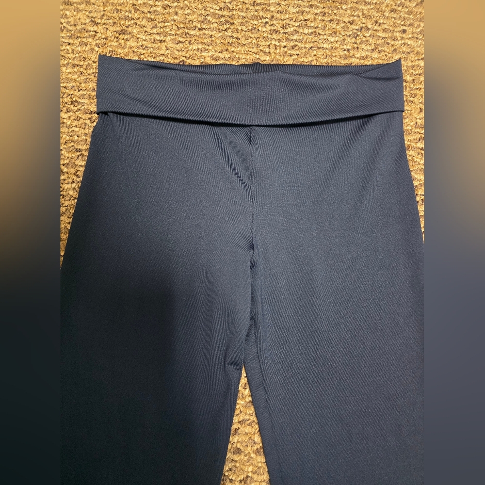 💙✨🦋 SOFFE NWOT Y2K Navy Foldover Waist Flare Yoga Pants Low Rise Lounge MED - Picture 5 of 5